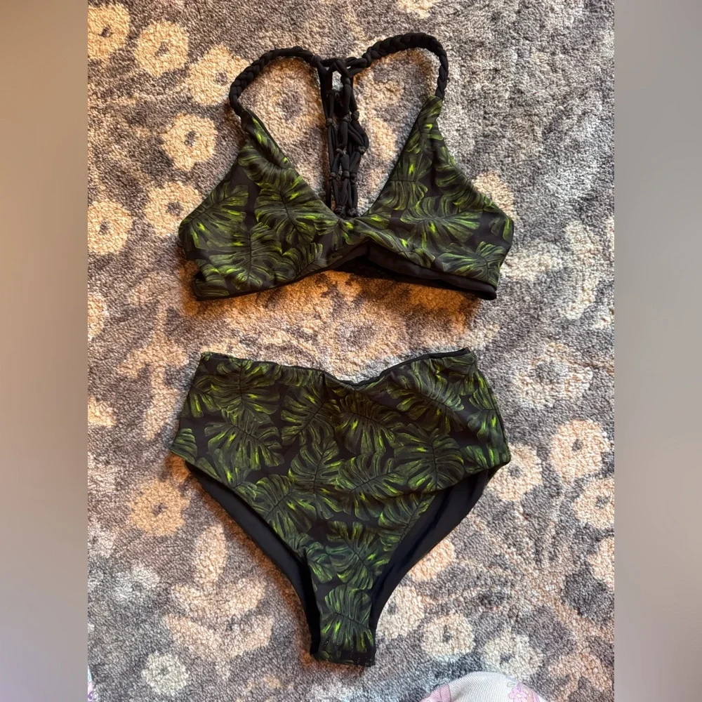 Pelican House Boutique Bikinis Leaf Print Bikini Set | Santa Cruz, California